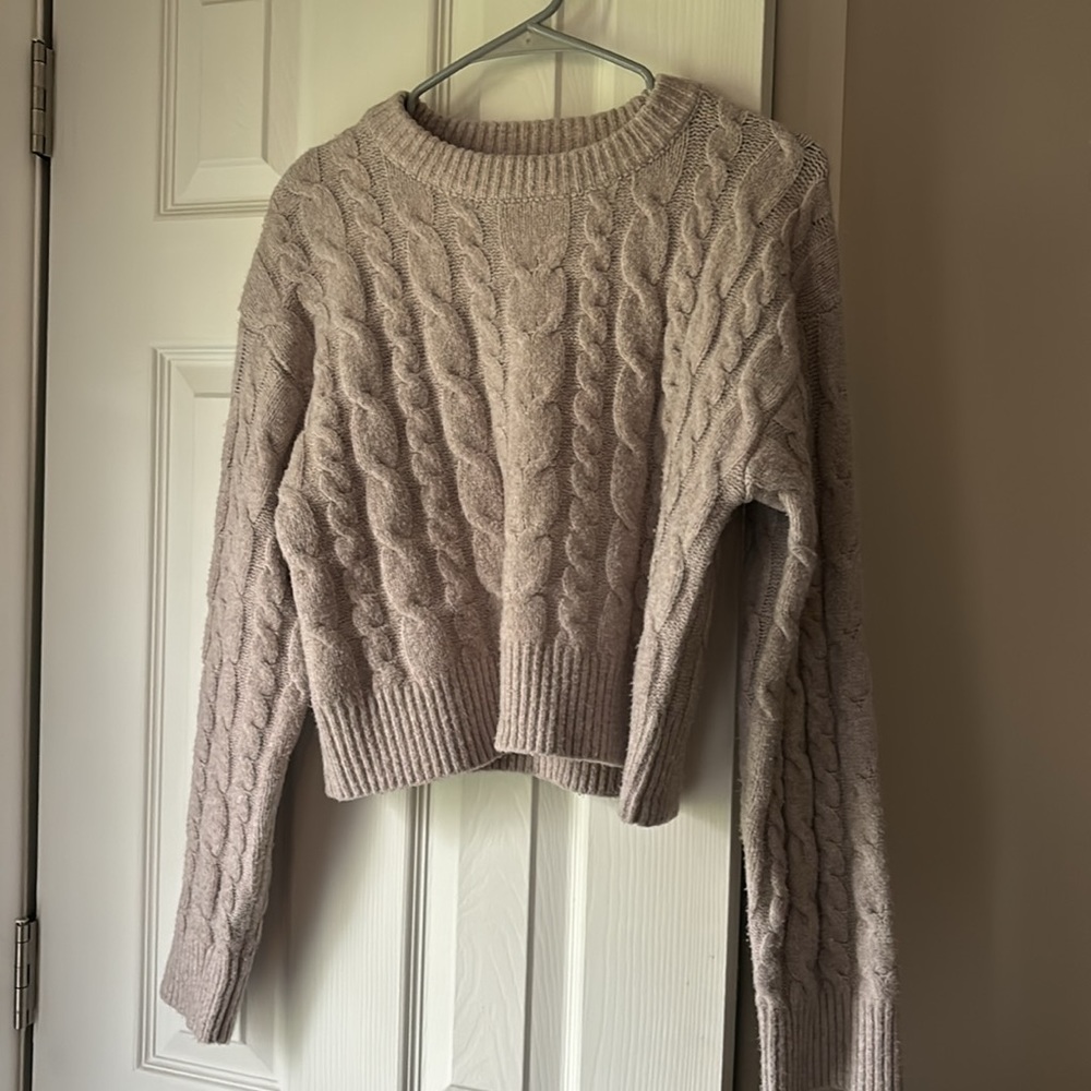 A New Day - Crewneck Pullover Sweater - Mauve - S